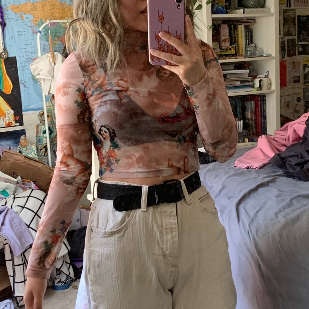 Mesh cherub and angel shirt